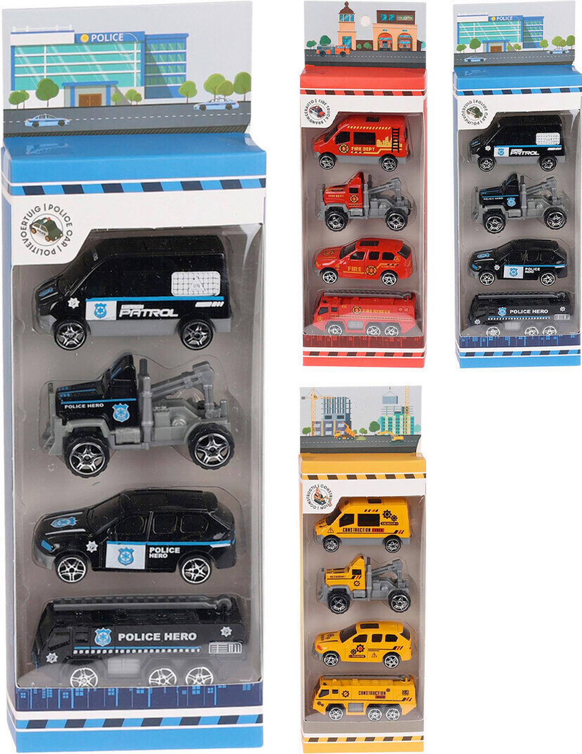 Játékautó Szett 4 Részes - sárga/fekete, Basics, fém