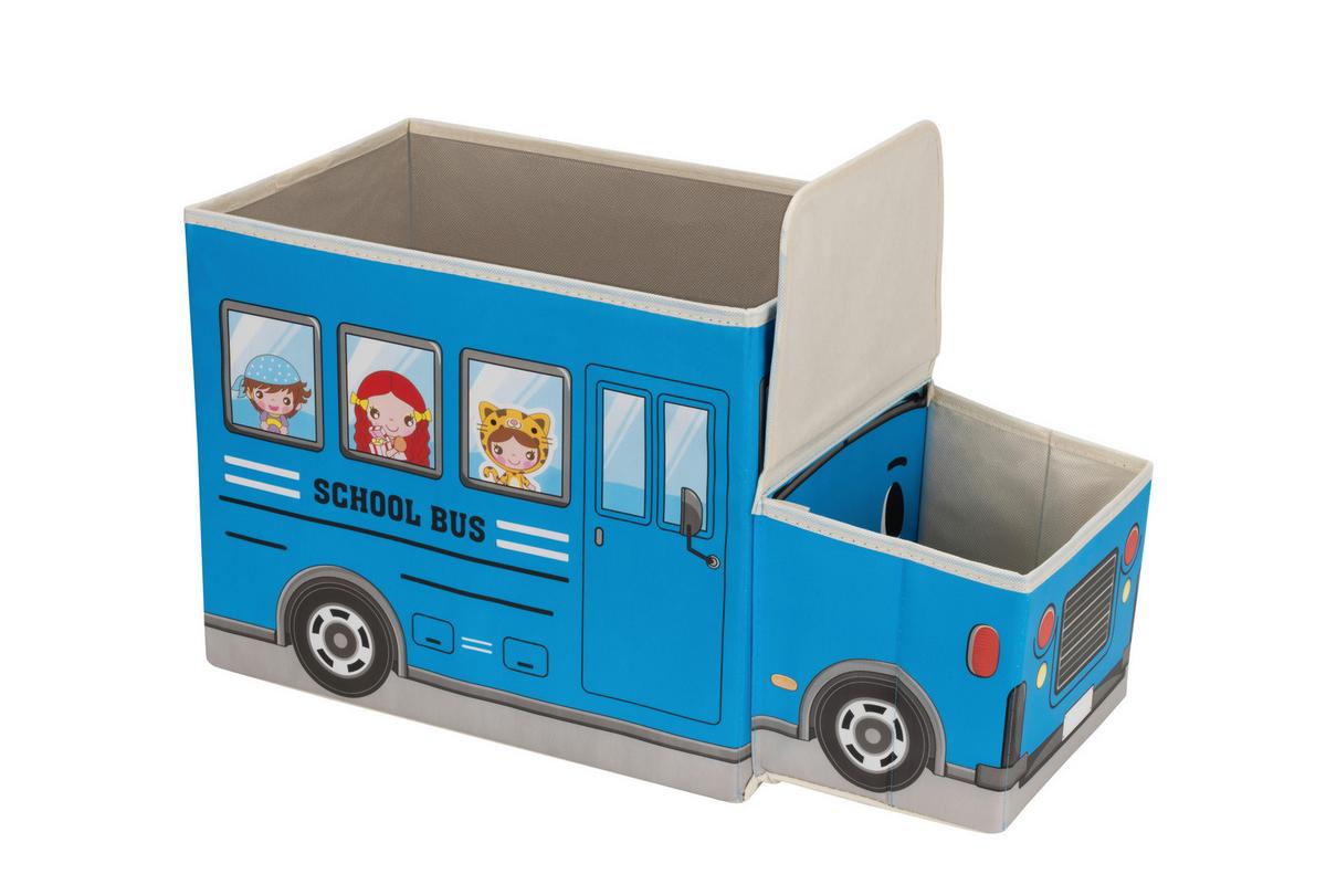 Aufbewahrungsbox David - Blau, KONVENTIONELL, Karton/Textil (55/25/32cm) - BUNINO