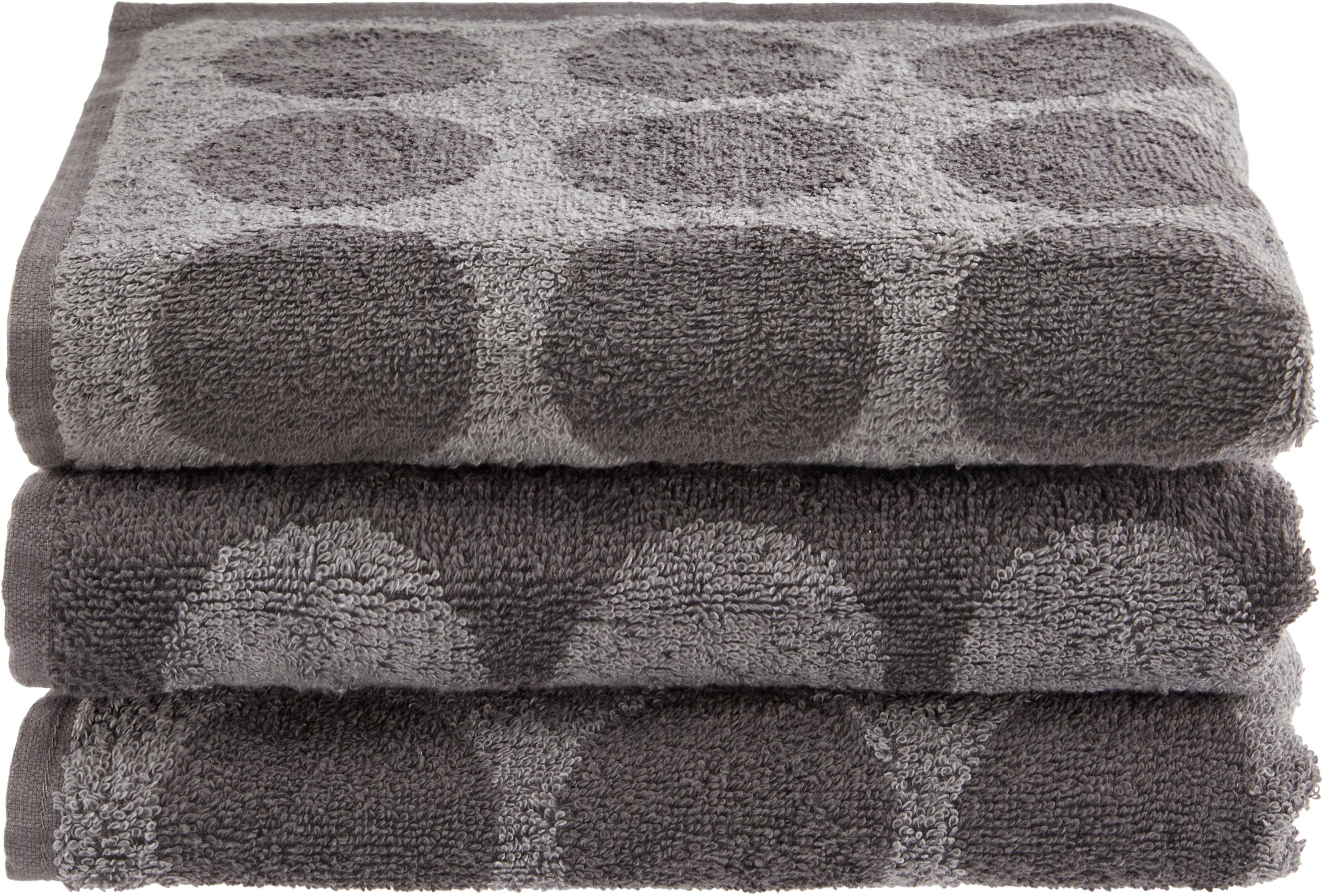Handtuchset Ulli - 3er Pack - Grau, MODERN, Textil (50/90cm) - Luca Bessoni
