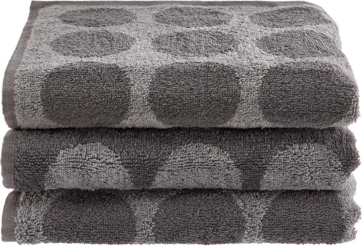 Handtuchset Ulli - 3er Pack - Grau, MODERN, Textil (50/90cm) - Luca Bessoni