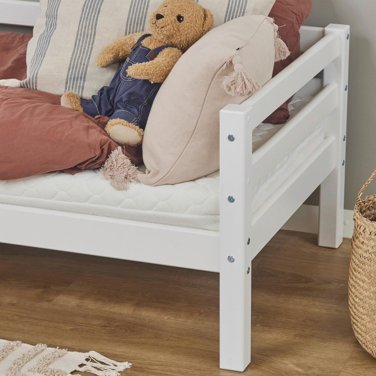 Kinder-/Juniorbett Eco Dream Weiß, Lf: 70x160 cm - Weiß/Naturfarben, MODERN, Holz (70/160cm) - MID.YOU