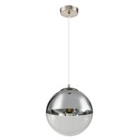 Hängeleuchte H: 120 cm 1-Flammig, Kugel Chromfarben - Chromfarben/Transparent, Design, Glas/Metall (30/120cm) - Globo
