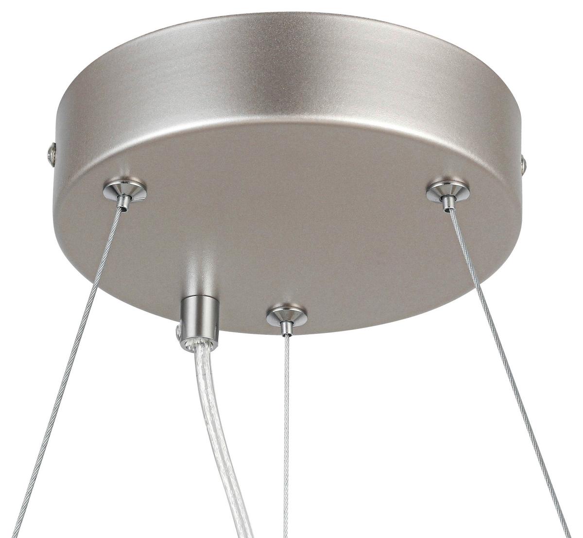 Led Függőlámpa Delia Ø Kb. 50 Cm - krómszínű/Pezsgő, Modern, műanyag/fém (60/120cm) - Luca Bessoni