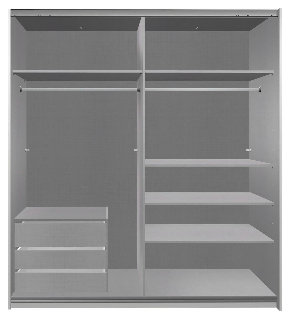 Schubkasteneinsatz B: 66 cm Line Grey 3 Laden - Holzwerkstoff (66/48/54cm)