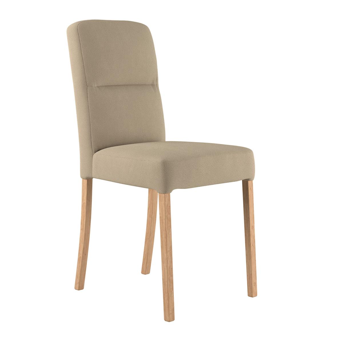 Vierfußstuhl Emma Ii Webstoff Beige, B: 43 Cm - Eichefarben/Beige, KONVENTIONELL, Holz/Textil (43/91/58cm)