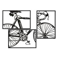 Wanddeko Bike Set 3 Pcs Schwarz, Weiß B: 40 cm - Schwarz/Weiß, Basics, Metall (40/60/1.30cm)