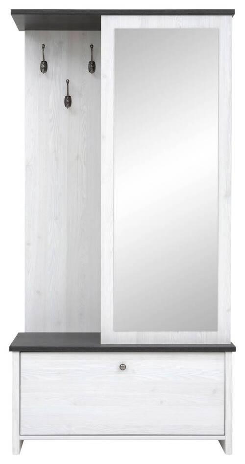 Garderobe Porto Hallway - Anthrazit/Weiß, Design, Holzwerkstoff (95,5/189,5/39,5cm)
