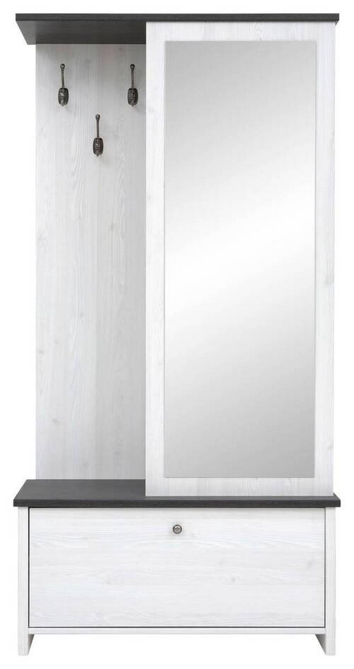 Garderobe Porto Hallway - Anthrazit/Weiß, Design, Holzwerkstoff (95,5/189,5/39,5cm)