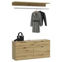 Garderobe Projekt X 2-teilig Eiche Artisan B: 121 Cm - KONVENTIONELL, Holzwerkstoff (121/61/34cm) - MID.YOU