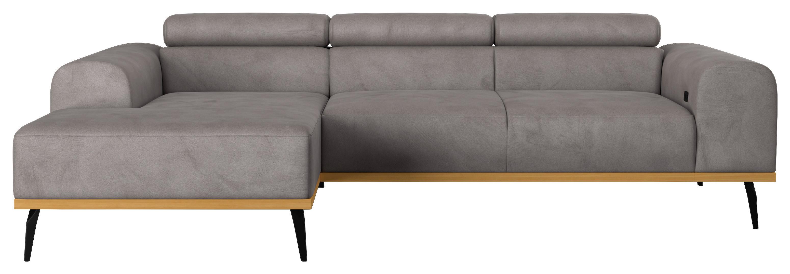 Ecksofa Grau Mit Sitzvorzug S: 157x244 Cm - Schwarz/Grau, KONVENTIONELL, Textil (157/244cm) - Cotta