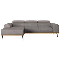 Ecksofa Grau Mit Sitzvorzug S: 157x244 Cm - Schwarz/Grau, KONVENTIONELL, Textil (157/244cm) - Cotta