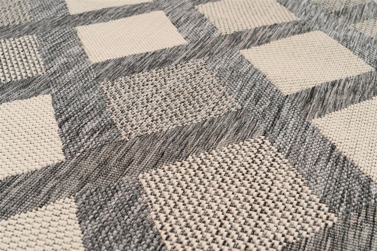 Flachwebteppich Splash 800 Weiß, 200x290 cm - Creme/Grau, KONVENTIONELL (200/290cm)