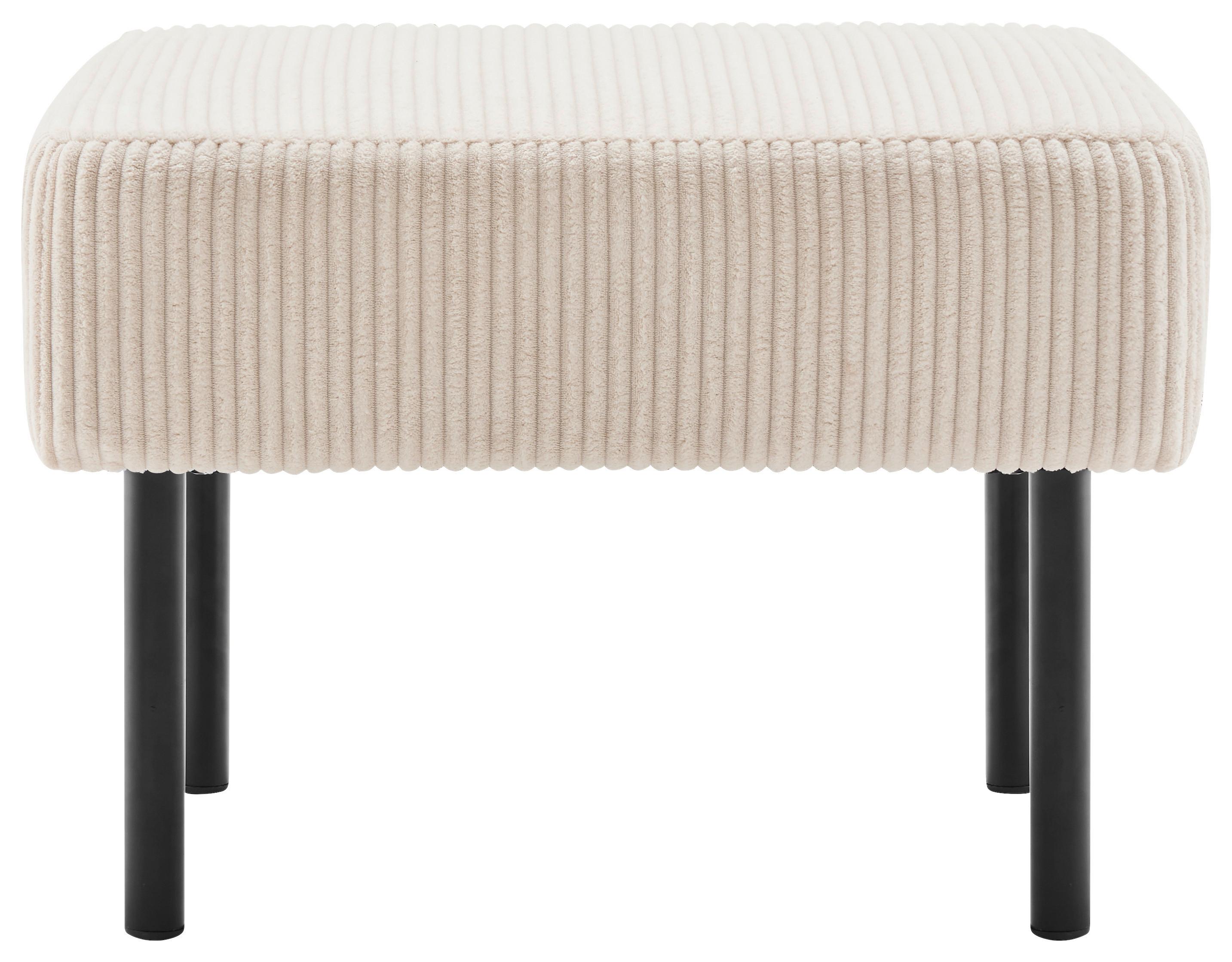 Taburetka MIAMI, béžový menčester - béžová, Modern, kov/drevo (55/42/50cm) - Based