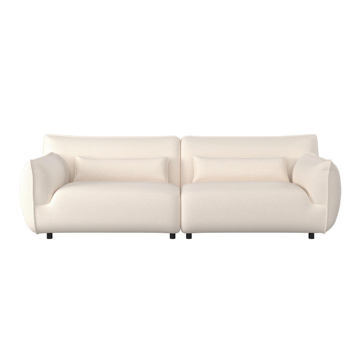 Velká pohovka CLARA, krémová - černá/béžová, Moderní, kov/dřevo (284/86/111cm) - Bessagi Home