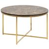 Couchtisch Rund Marmor-Optik Alisma, Braun/Goldfarben - Goldfarben/Braun, Trend, Holzwerkstoff/Metall (80/80/46cm) - Livetastic