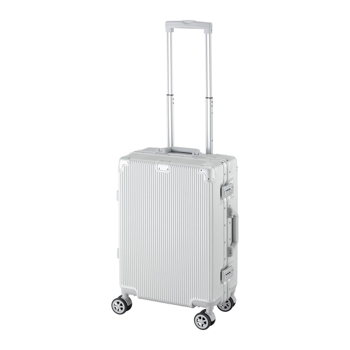 Cestovní kufr MIAMI -S- - barvy stříbra, Moderní, kov/textil (38/24/58cm) - Mömax