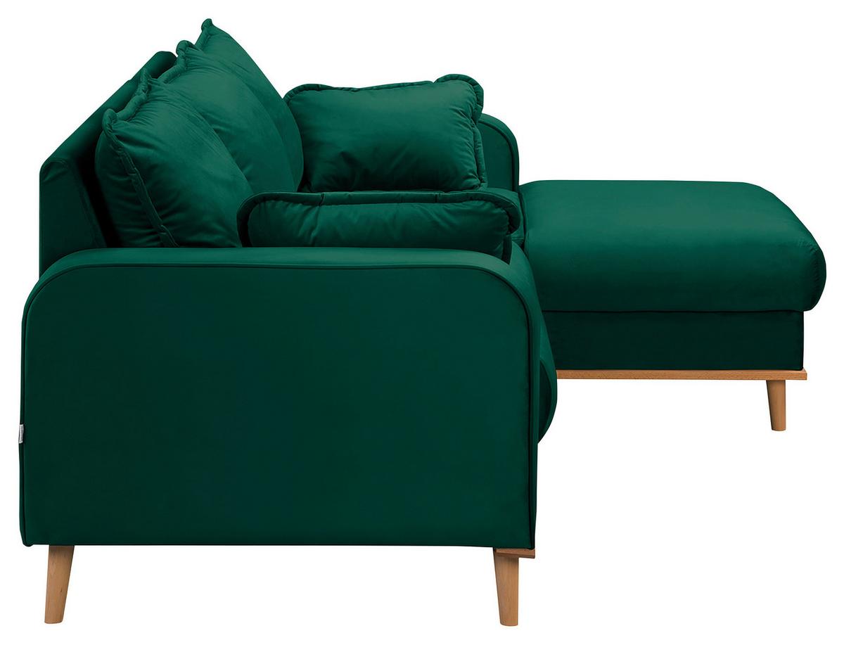 Ecksofa Beata Grün S: 230x150 cm - Wengefarben/Grün, Design, Textil (230/150cm) - Livetastic