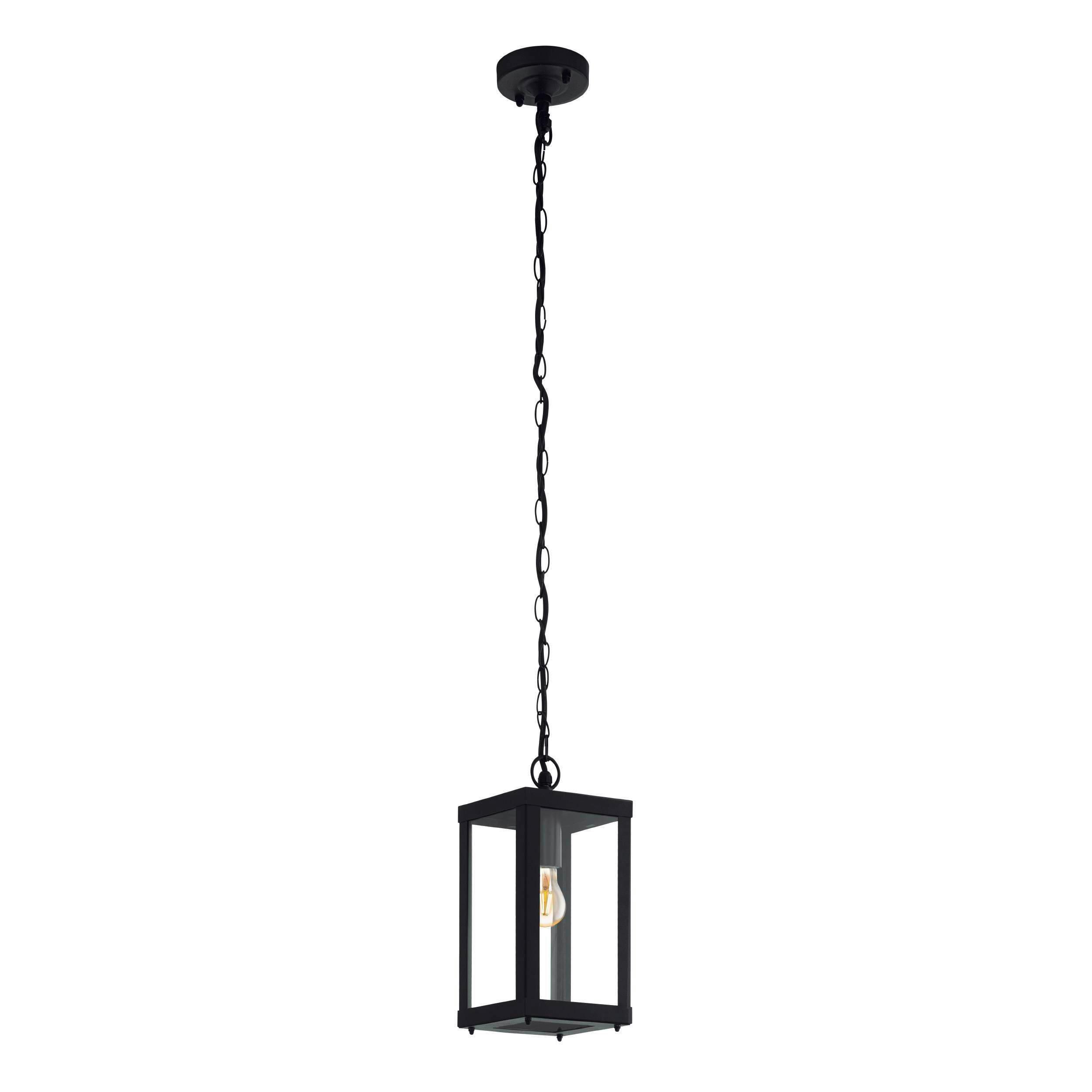 Außenleuchte Alamonte 1 60 W Metall/Glas, Wandmontage - Klar/Schwarz, KONVENTIONELL, Glas/Metall (15/15/128,5cm) - Eglo