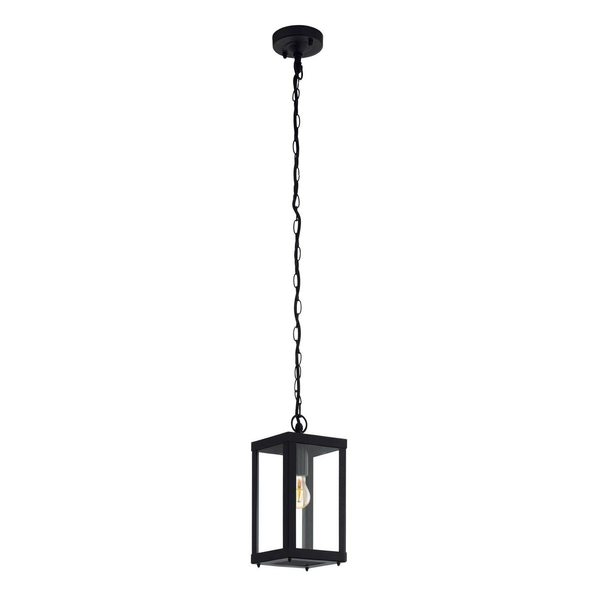 Außenleuchte Alamonte 1 60 W Metall/Glas, Wandmontage - Klar/Schwarz, KONVENTIONELL, Glas/Metall (15/15/128,5cm) - Eglo