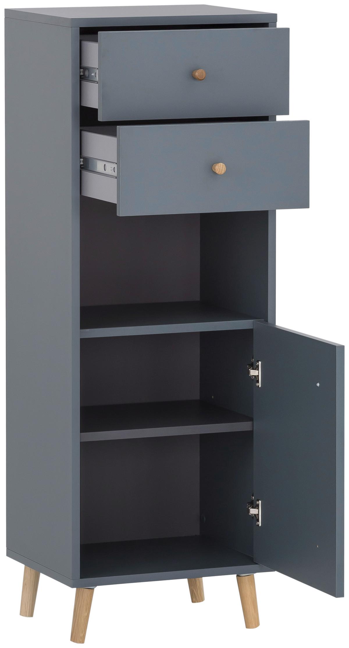 Midischrank Bjarne BxH: 40,3x 113,4 cm Petrol/Eiche - Blau/Petrol, MODERN, Holzwerkstoff (40,3/113,4/33,1cm) - MID.YOU