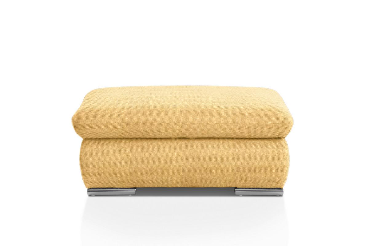 Polsterhocker Isona Gelb Chenille - Chromfarben/Gelb, Design, Textil (101/45/74cm) - Livetastic