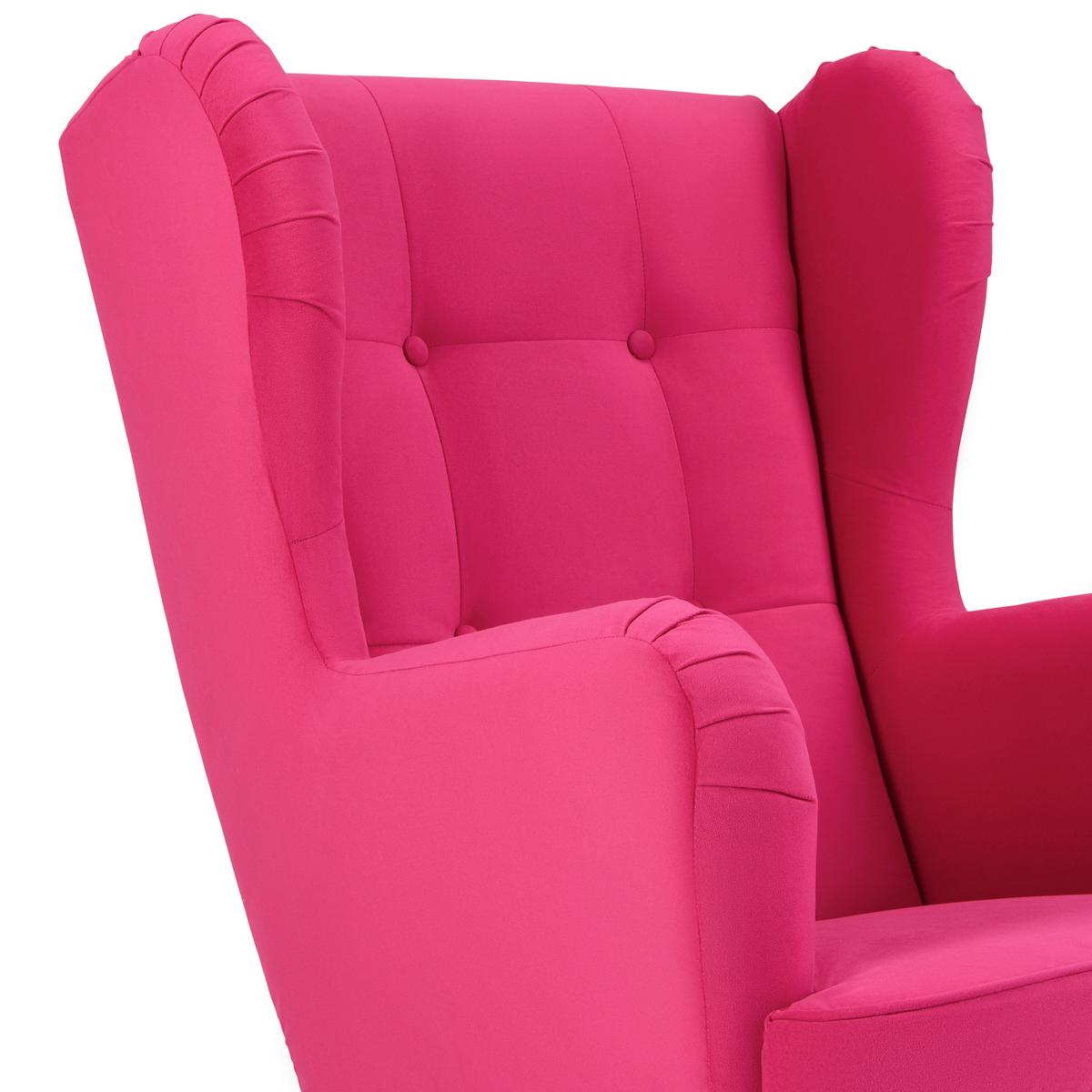 Kreslo OSKAR, ružový velúr - pink/čierna, drevo/kompozitné drevo (78/102/98cm) - Mömax