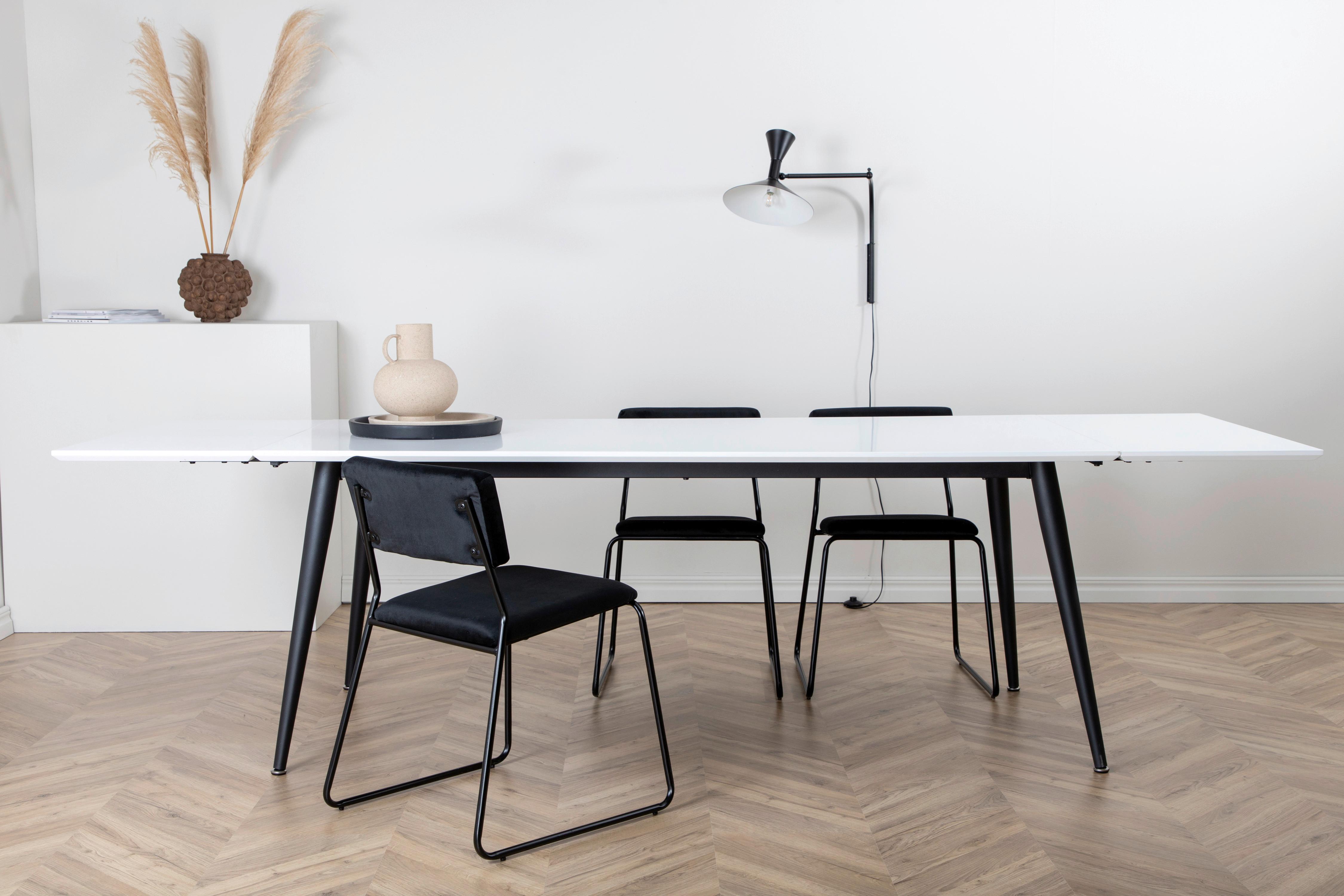 Esstisch Jimmy - Schwarz/Weiß, Design, Kunststoff/Metall (195/90/76cm) - Livetastic