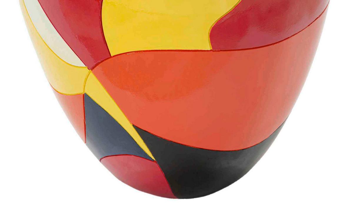 Vase Rubic Gelb/Rot/Schwarz B: 29 cm - Gelb/Rot, Basics, Kunststoff (29/59/29cm)