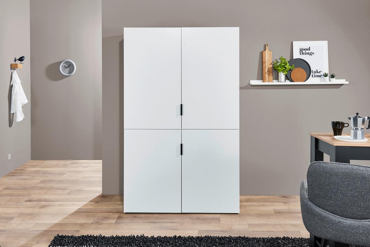 Minikuchyňa Heidelberg šírka 124 cm, bez spotrebičov - čierna/biela, kov/kompozitné drevo (124/200/70cm)
