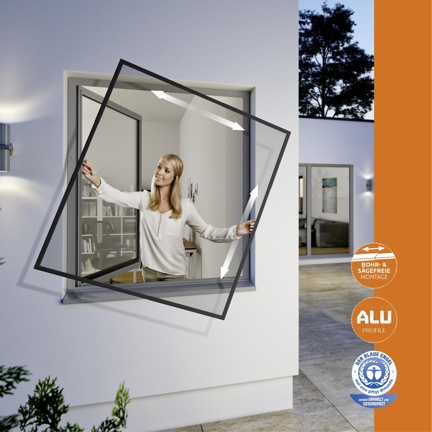 Fliegengitter Fenster 130x150 cm Anthrazit, Wetterfest - Anthrazit, Basics, Metall (130/150cm)