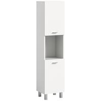 Midischrank Boston Weiß B: 30 Cm - Silberfarben/Weiß, MODERN, Holzwerkstoff (30/125/29cm) - MID.YOU