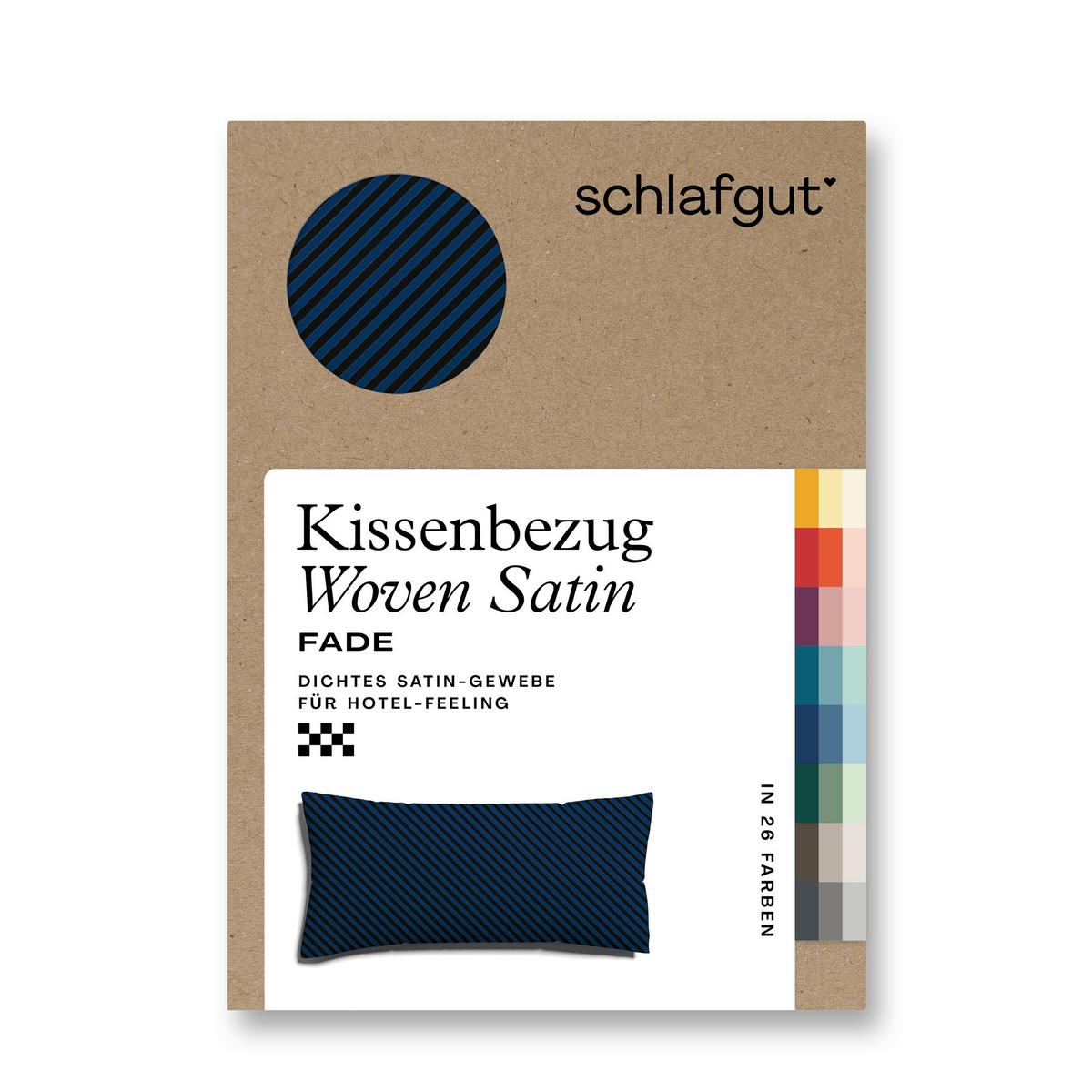 Kopfpolsterbezug Woven Satin Fade - Schwarz/Dunkelblau, Basics, Textil (40/80cm) - Schlafgut