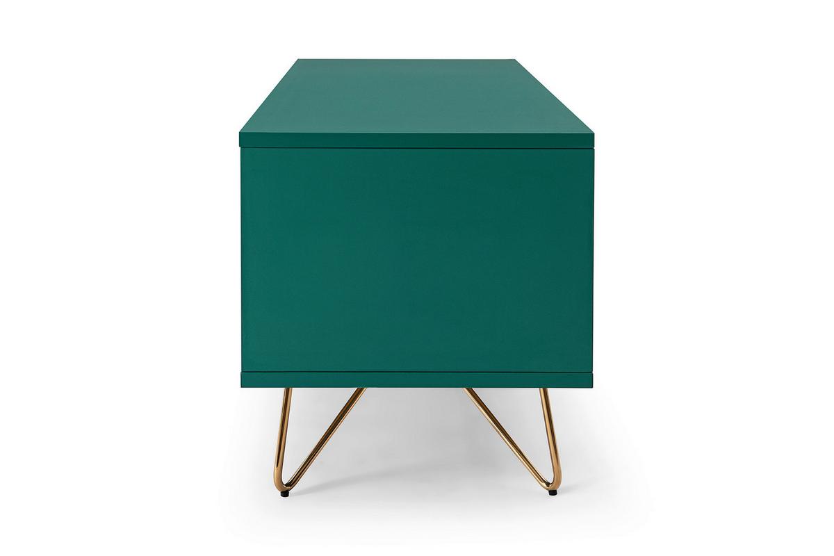 Lowboard Grün, Messingfarben B: 120cm - Messingfarben/Grün, Design, Holzwerkstoff (120/45/40cm) - Livetastic