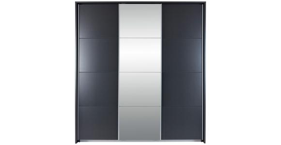 Schwebetürenschrank mit Spiegel B: 203 cm Miami, Grau Metallic - Grau, MODERN, Holzwerkstoff (203/229/62cm) - Luca Bessoni