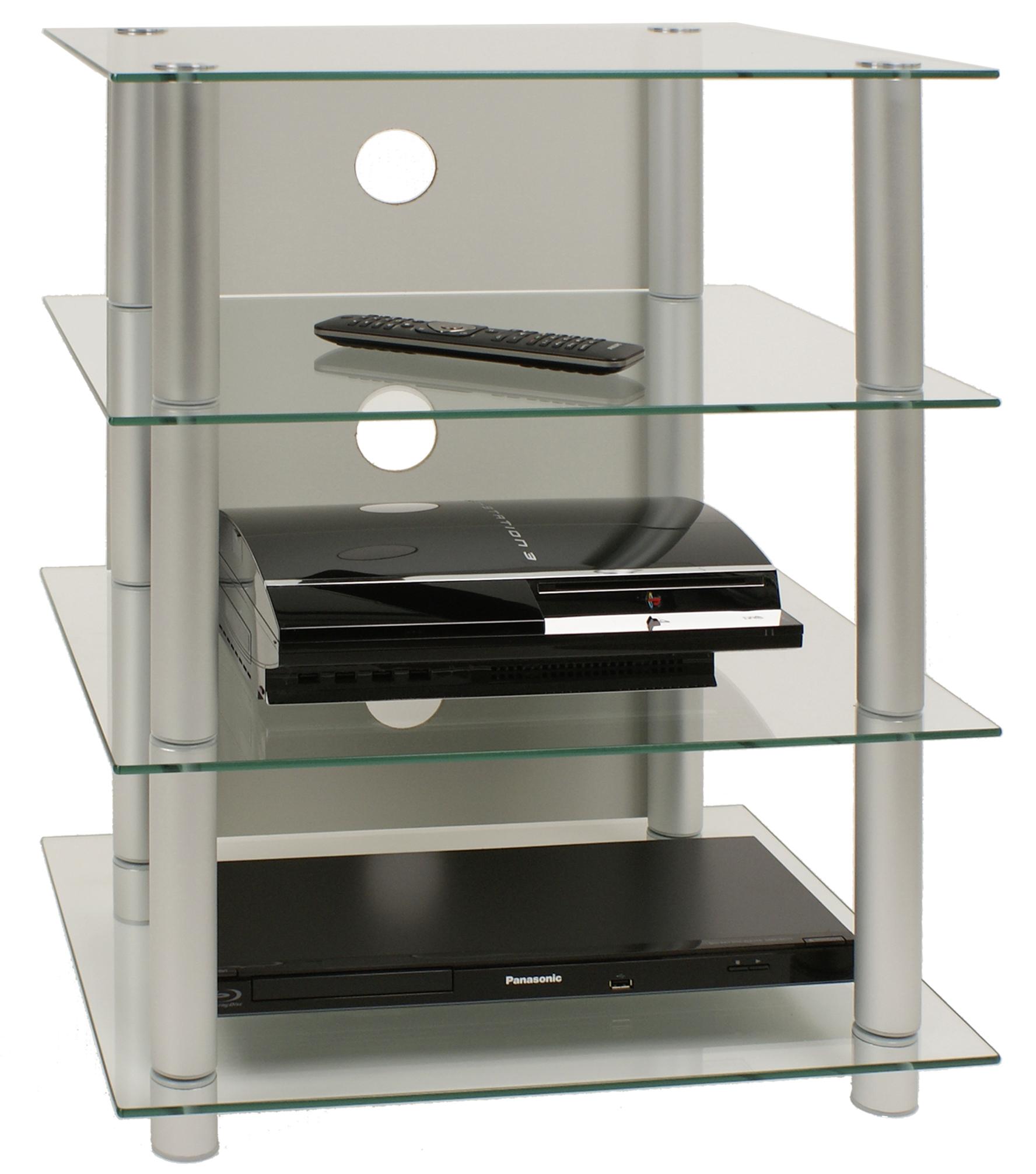 Tv - Regál Blados Š: 54 Cm Sklo Čire - strieborná, Konvenčný, kov/sklo (54/70/45cm) - MID.YOU
