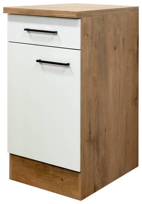Küchenunterschrank Avila Eichefarben/Magnolie B: 40 cm - Eichefarben/Magnolie, KONVENTIONELL, Holzwerkstoff (40/85/57cm) - FlexWell