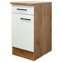 Küchenunterschrank Avila Eichefarben/Magnolie B: 40 cm - Eichefarben/Magnolie, KONVENTIONELL, Holzwerkstoff (40/85/57cm) - FlexWell