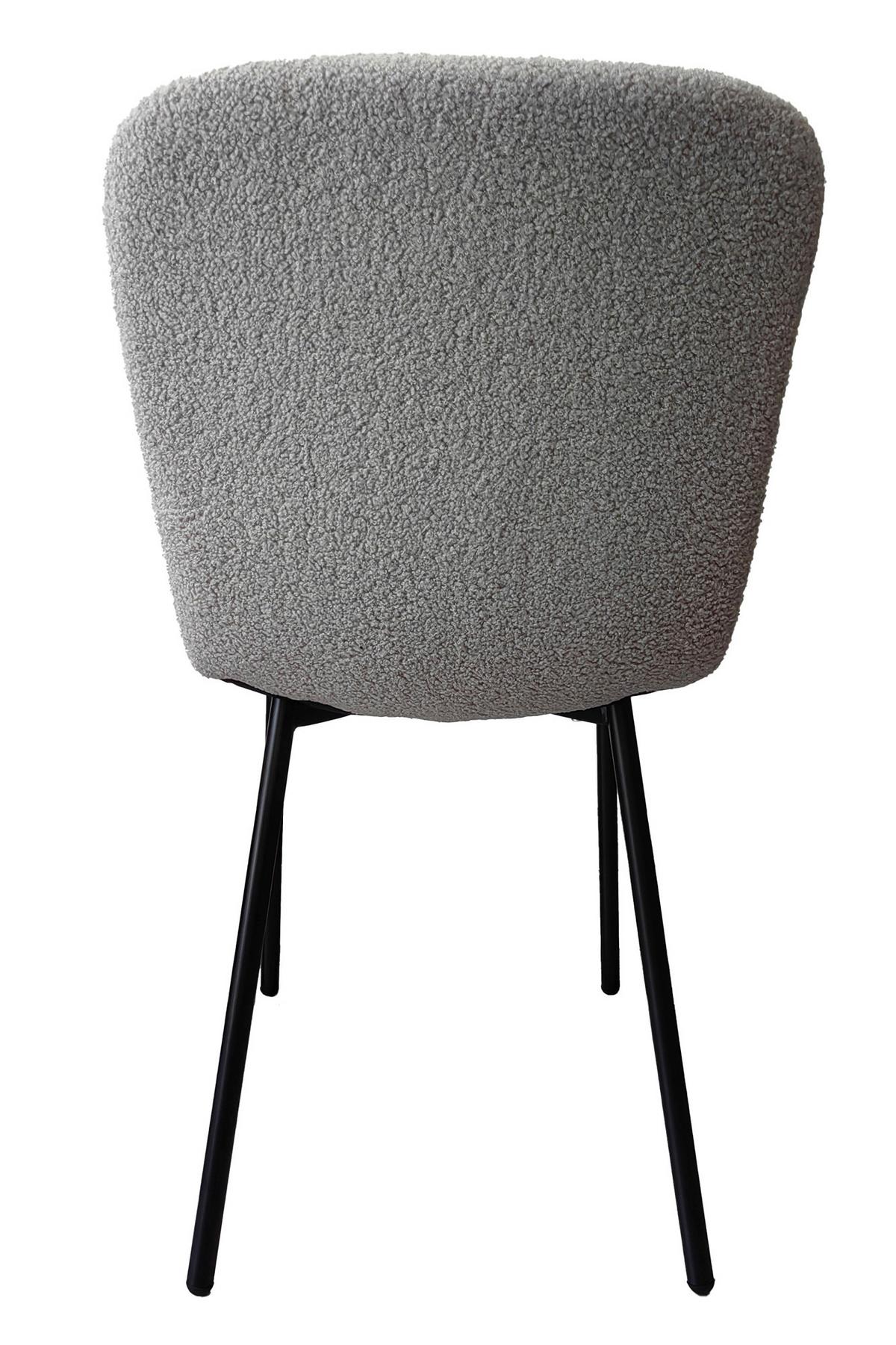 Stuhl-set Hellgrau B: 44cm 4-Teilig - Hellgrau/Schwarz, MODERN, Textil/Metall (44/79/52cm) - Livetastic