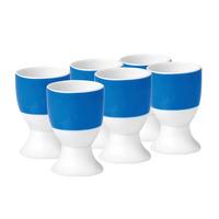 Eierbecherset Blau Weiß 6-Teilig B: 16,5 Cm - Blau/Weiß, Basics, Keramik (16,5/7/11cm) - Van Well