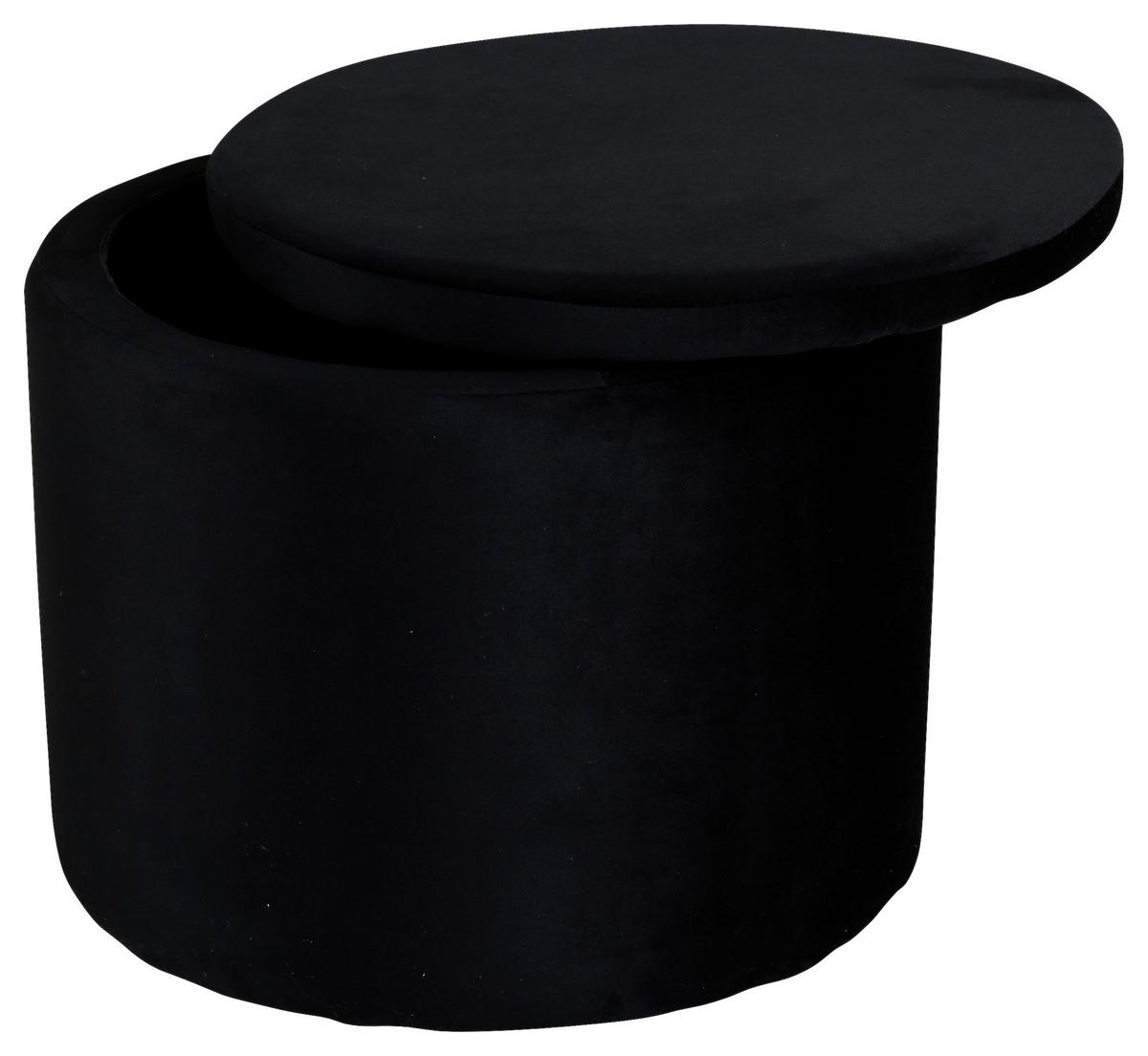 Pouf Dunken - Schwarz, Design, Textil (51/43/51cm) - Livetastic