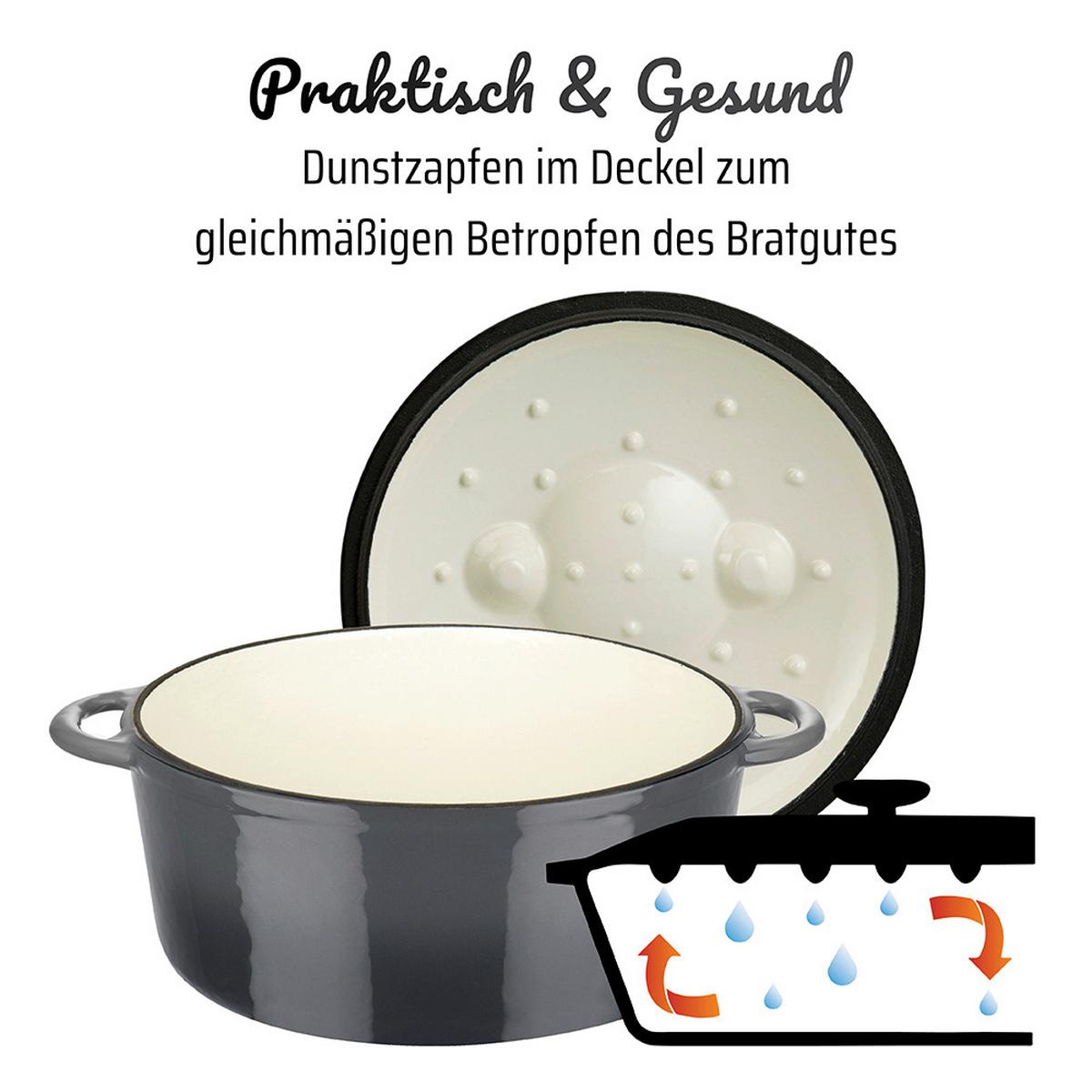 Gsw Kochtopf Grey Shadow Grau, D/h: 24x10cm - Grau, Basics, Metall (24/10cm) - GSW