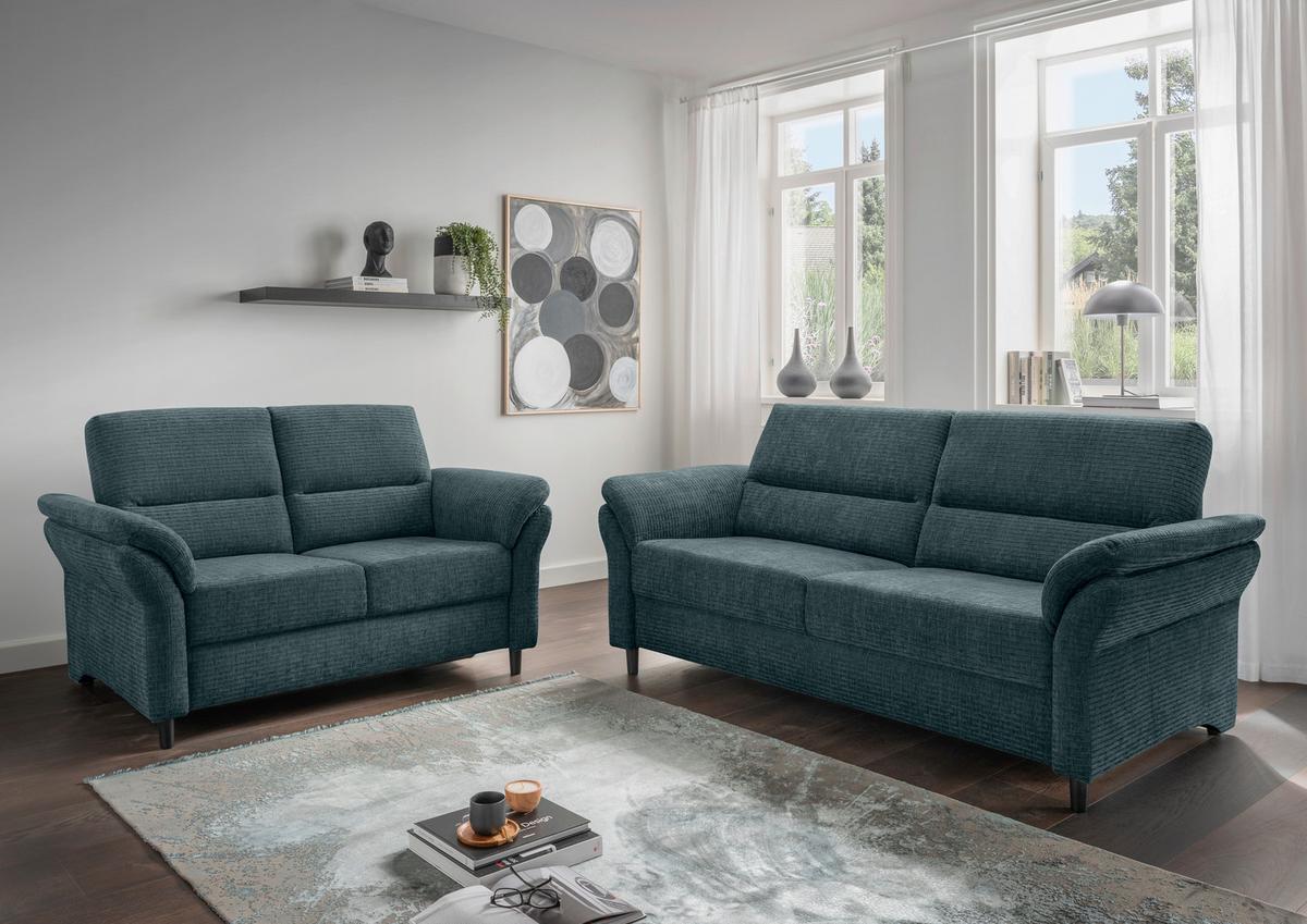 3-Sitzer-Sofa Cavoli, Blau B: 192 cm - Blau/Schwarz, MODERN, Textil (192/90/89cm) - Livetastic