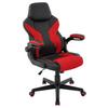 Chefsessel Meli Mit Gaslift Lederlook Schwarz, B: 62 Cm - Rot/Schwarz, MODERN, Kunststoff/Textil (62/105-117/66cm)