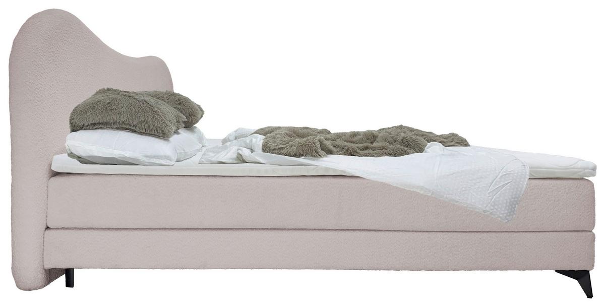Polsterbett Pienza Sandfarben Lf: 180x200 cm - Sandfarben/Schwarz, MODERN, Textil (180/200cm) - Livetastic