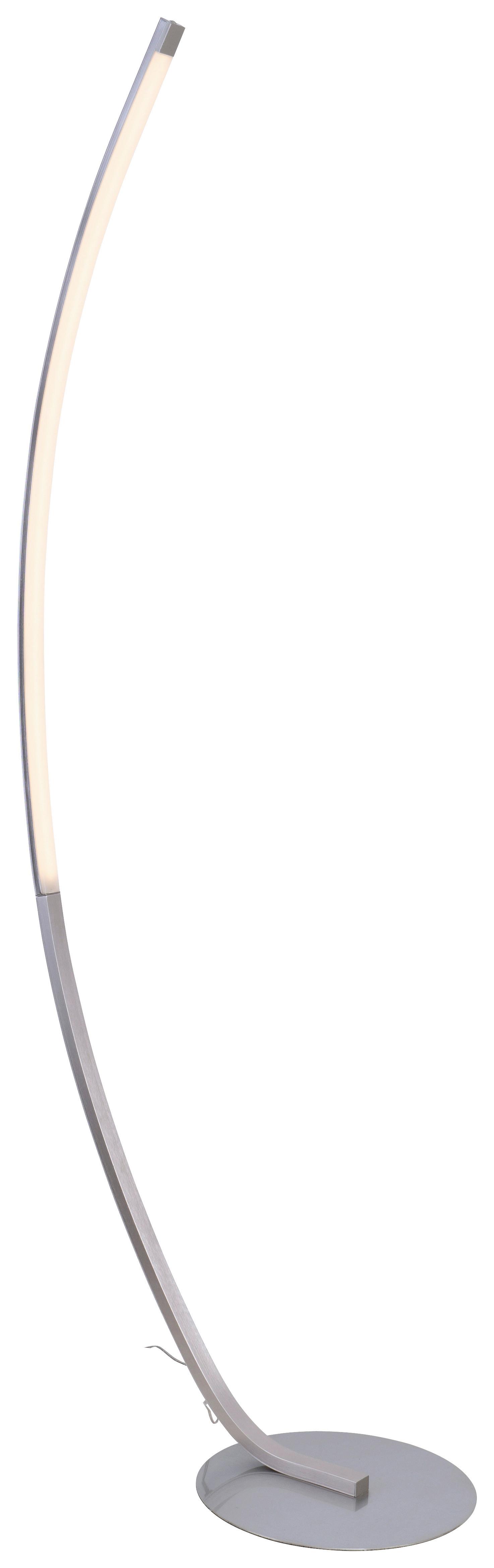 LED-Stehlampe Britta dimmbar Nickelfarben, schlank gebogen - Nickelfarben, MODERN, Kunststoff/Metall (46cm) - Luca Bessoni