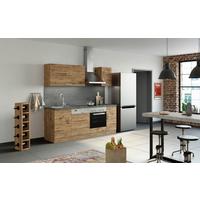 Küchenzeile Sorrento ohne Geräte B: 210 cm Eichefarben - Schieferfarben/Eiche Wotan, MODERN, Holzwerkstoff (210cm) - Held