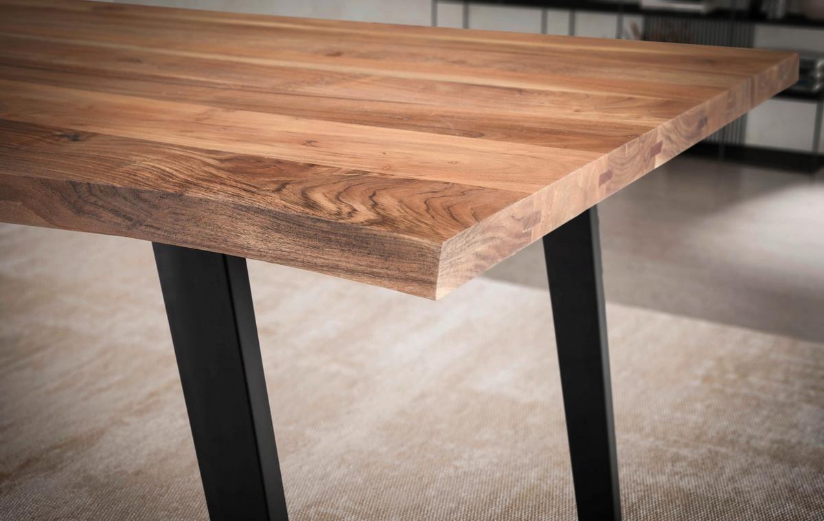 Esstisch Wl7.257 - Schwarz/Akaziefarben, MODERN, Holz/Metall (140/80/76cm) - MID.YOU