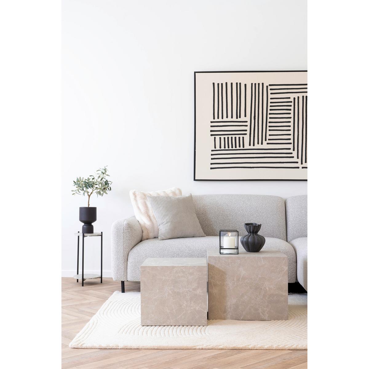 Beistelltisch Leuven Grau Schwarz B: 46 cm - Schwarz/Grau, Basics, Holzwerkstoff/Metall (27/46/27cm)