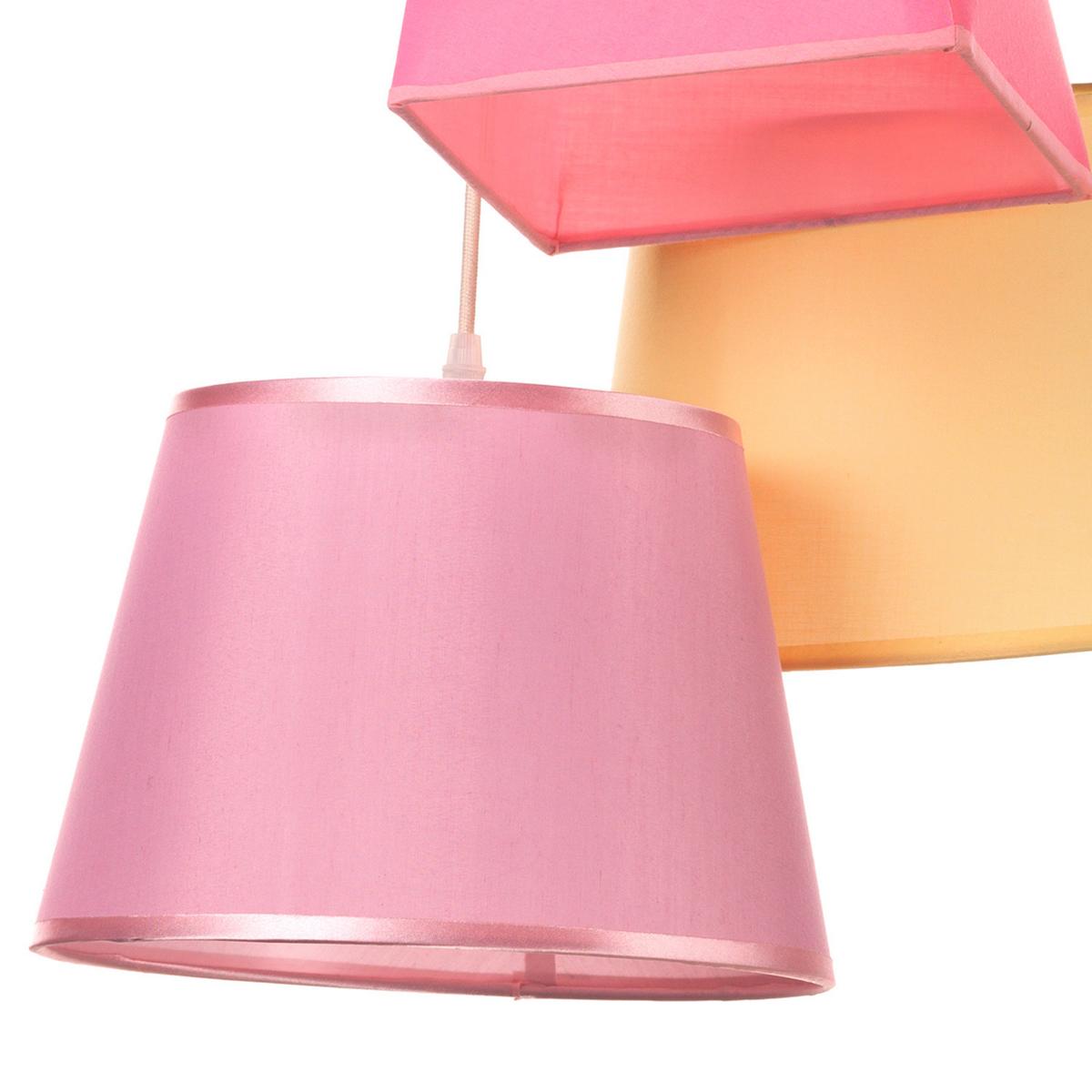 Hängeleuchte 4994/S4r - Pink/Gelb, Trend, Textil/Metall (55/100cm)