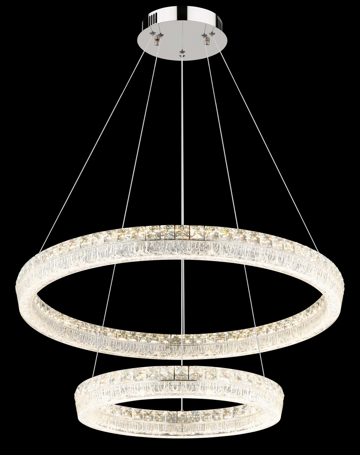 LED-Hängeleuchte Memory-Funktion - Klar/Chromfarben, Design, Glas/Kunststoff (80/120cm) - Globo